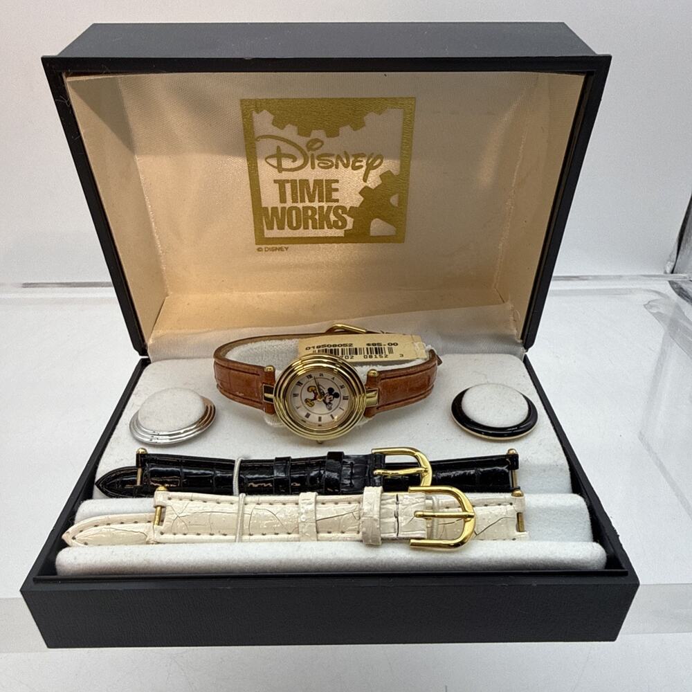 NIB RARE Auth. Disney Parks Time Works Mickey Mouse Interchangeable Watch Set